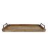Dienblad met zwart metalen handvat - L - naturel hout - 60x33x25cm