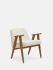 366 Fauteuil Boucle Crème Donker Hout