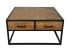 HSM-collectie Vierkante Salontafel Verona 2 La-80x80x40-Natuur/Zwart-Mango/Metaal