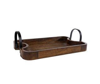 Dienblad bruin mango 40x25x6cm